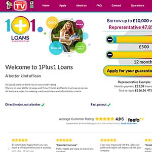 1Plus1 Loans homepage