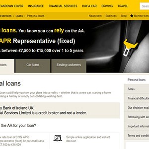 AA Loans homepage