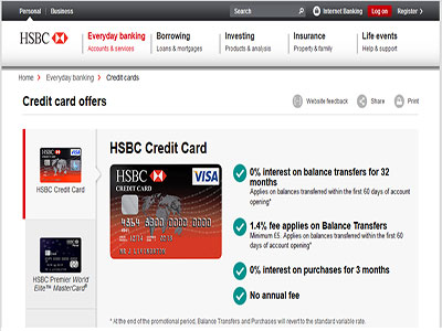 HSBC homepage