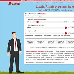 Mr Lender homepage