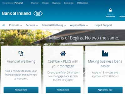 Bank of Ireland homepage