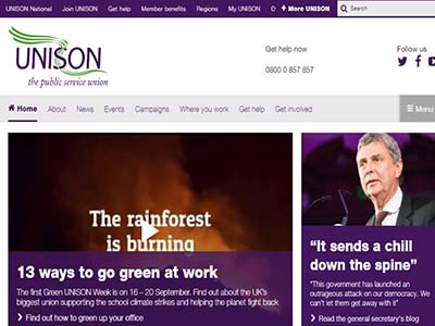 Unision Union homepage