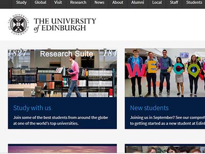 The University of Edinburgh homepage