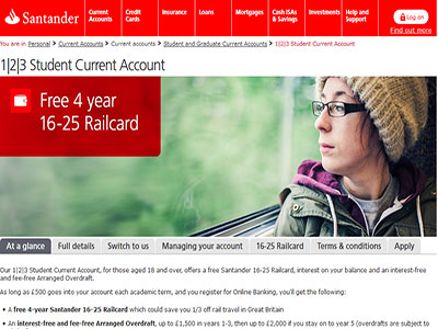 Santander homepage