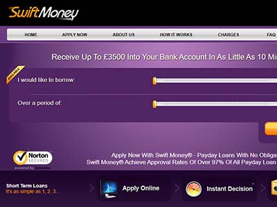 Swift Money homepage