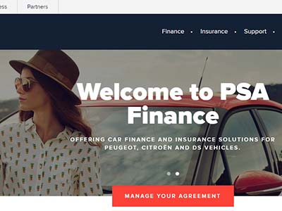 PSA UK Finance Ltd and Citroën homepage