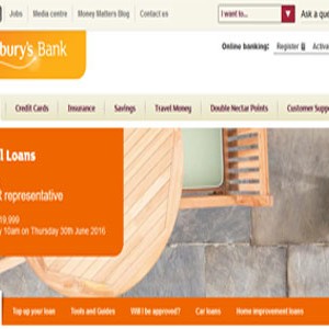 Sainsbury's Bank homepage