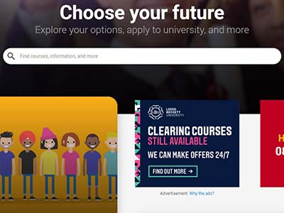 UCAS homepage