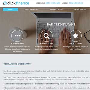 Click Finance homepage