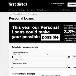 First Direct homepage