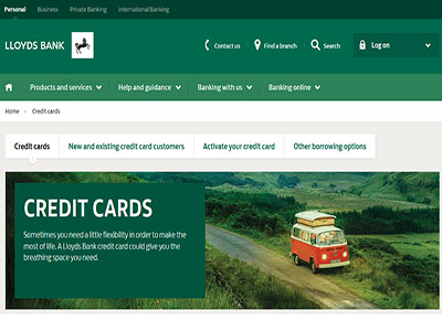 Lloyds Bank homepage