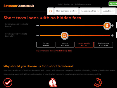 Satsuma Loans homepage