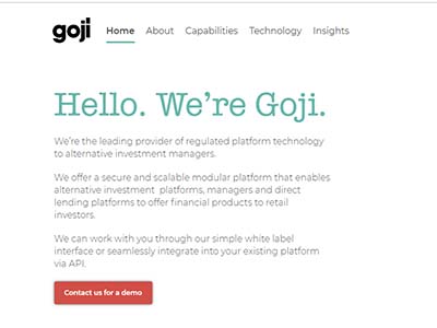 Goji homepage