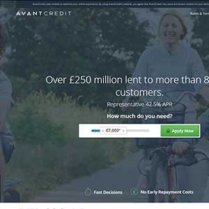 Avant Credit homepage