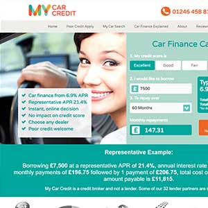 My Car Credit homepage