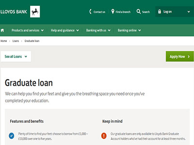 Lloyds Bank homepage