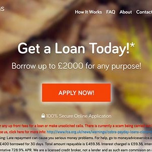 Cobra Loans homepage