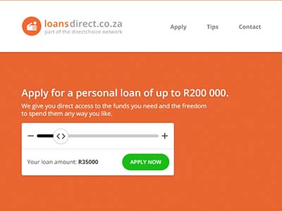 Loans Direct Lenders homepage