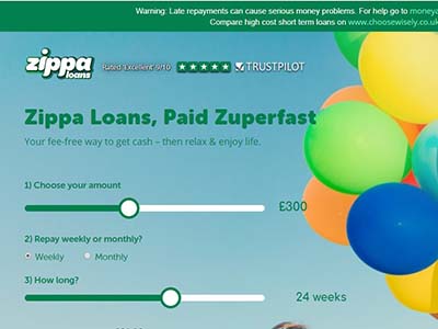 Zippa Loans homepage