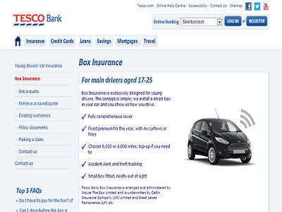 Tesco Bank homepage