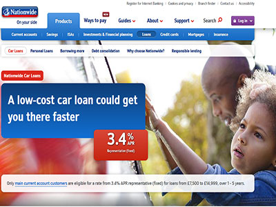 Nation Wide Personal loans homepage