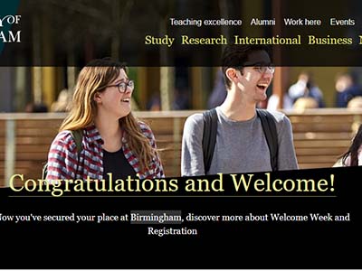 University of Birmingham homepage