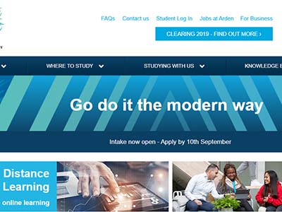 Arden University homepage