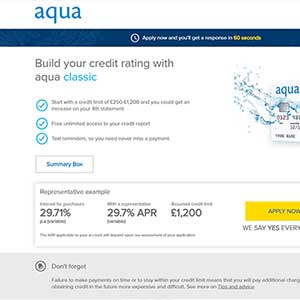 Aqua Card homepage
