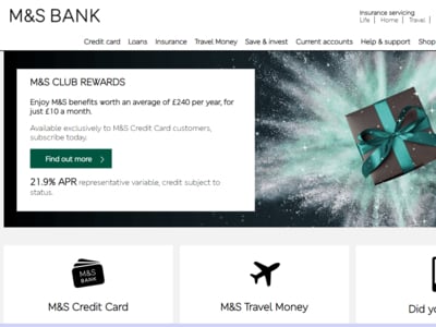 m&s bank credit cards
